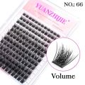 YUANZHIJIE Segment Eyelashes Individual Lash Clusters Kit Manga Fluffy Wispy Anime Lashes with Tweezer and Eyelash Glue. 