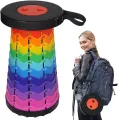 Portable Telescoping Camping Stool Seat For Fishing Hiking Traveling Outdoor Activities - Compact And Convenient Seating Solution. 