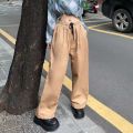 Baggy Pants Women Sporty Casual Vintage Japan Fashion Chic Streetwear BF Unisex Students All-match High Waisted Wide Leg Autumn.