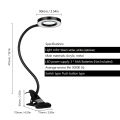 New Lighted Clip-on Table Top Desk LED Lamp Reading Large Lens. 