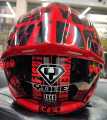 YOHE 977 ALPHABET full face RED certified helmet. 