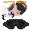 Ultimate Sleep Comfort Combo | 3D Blackout Sleep Eye Mask for Side Sleepers + Reusable Noise-Reducing Silicone Earplugs | Travel & Home Sleep Essentials.