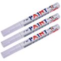 3X Permanent Car Tire Metal Paint Pen Marker White. 
