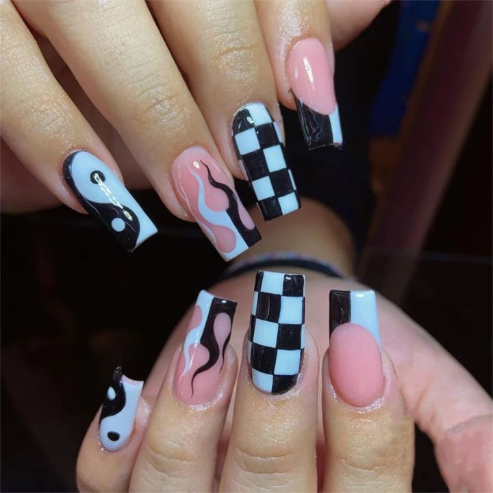 24Pcs/Set%20Blue%20Butterfly%20Coffin%20Nails%20Art%20Long%20Flat%20French%20Press%20on%20Nail%20Tips%20Artificial%20Acrylic%20Removable%20Nails%20Supplies%20-%20Image%204