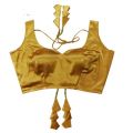 Golden Color Sleeveless Blouse For Women. 