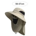 Outdoor Hat Scarf Breathable Neck Protective Wide Brim Unisex Windproof Fixed Strap Fishing Camping Cycling Fisherman Hat Scarf. 