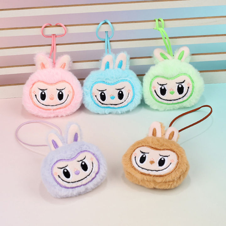 Cute Labubu Plush Name Tag Key Chain Schoolbag Anti-Loss Key Rring Children Kawaii Bag Pendants Fayshow