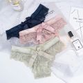 Low Rise Sexy Lace Thongs Plus Size Solid T Back Panty for Women S-XL Hollow Thin Thongs Panties for Girls Underwear Bow.