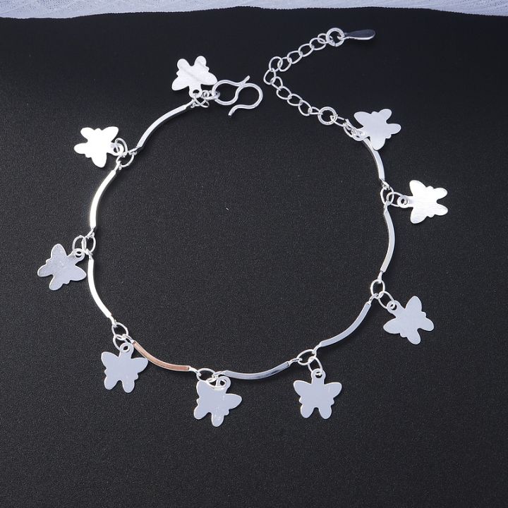 New%20Korean%20Style%20Butterfly%20Charm%20Anklet%20or%20Bracelet%20for%20Women%20Silver%20Plated%20Adjustable%20Chain%20Fashion%20Jewelry%20-%20Image%205