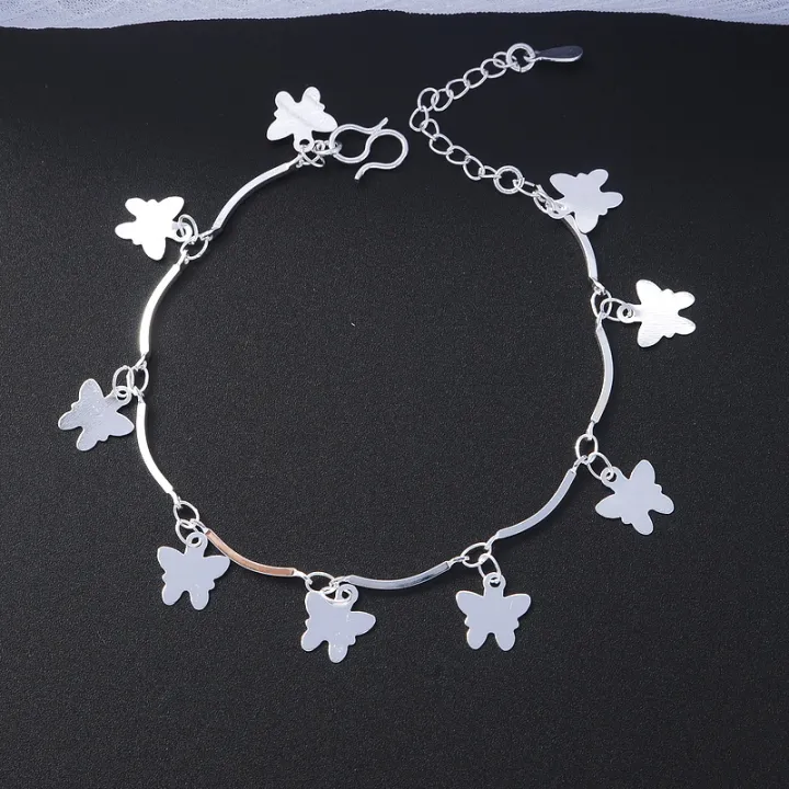 New%20Korean%20Style%20Butterfly%20Charm%20Anklet%20or%20Bracelet%20for%20Women%20Silver%20Plated%20Adjustable%20Chain%20Fashion%20Jewelry%20-%20Image%205