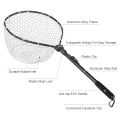 Free Sports Collapsible Aluminum Alloy Fishing Net Folding Fish Landing Net with Carabiner Clip for Fish Catching Releasing. 
