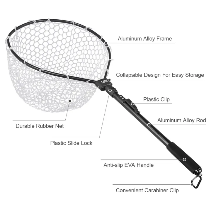 Leo%20Fly%20Fishing%20Net%20Fish%20Landing%20Net%20With%20Folding%20Aluminum%20Handle%20And%20Soft%20Rubber%20Mesh%20Perfect%20For%20Catch%20And%20Release%20-%20Image%203