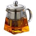 Glass 1200ml Teapot Heat Resistant Flower Tea Pot Bubble Tea Pot Stainless Steel Filter Teapot Square Pot. 