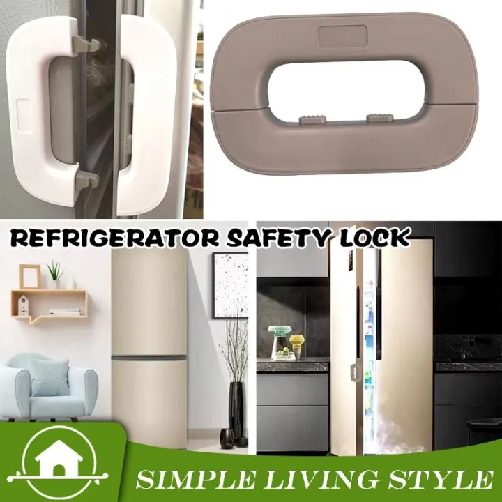 Self%20Adhesive%20Fridge%20Lock%20Latch%20System%20Baby%20Proof%20Refrigerator%20Lock%20for%20Kids%20Multi-Usage%20and%20Easy%20to%20Install%20Gray%20-%20Image%202