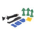 Sealant Finishing Tool, Push Pull Buttons Repair Gaps Caulking Tool Kit Grout Scraper Clean Residual Glue with Pads for Bathroom Window. 