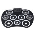 Roll Up Electronic Drum Set 9 Pads Electric Tabletop Drum Kit Pad Portable. 