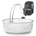 Air Fryer Basket,Steamer Basket,304 Stainless Steel Mesh Basket for Air Fryer,Air Fryer Accessory 8 Inch Basket. 