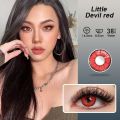 OVOLOOK 1 pair Contacts Lenses Beauty Pupil Made-up Color Lens For Eyes Beautiful Cosmetic Accessories Contact Lens Red Brown. 