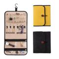 Portable Travel jewelry organizer roll Secure Waterproof Foldable jewelry case Compact Versatile Journey rings necklaces. 