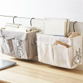 Bedside hanging bag storage bag bedroom magazine storage bag White.