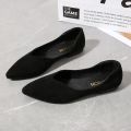 Light Loafers Ladies Knitted Fabric Ballet Flats Nubuck pointed-toe lightweight women shoes. 