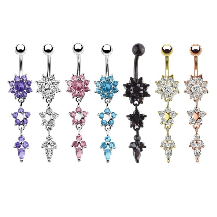1pc%20New%20Zircon%20Fashion%20Surgical%20Steel%20Navel%20Piercing%20Flower%20Pendant%20Belly%20Button%20Rings%20Belly%20Piercing%20Body%20Jewelry%20Dangle%20-%20Image%203