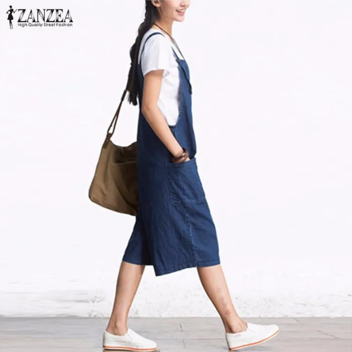 ZANZEA%20Rompers%20Womens%20Jumpsuit%20Summer%20Autumn%20Sleeveless%20Fashion%20Wide%20Leg%20Pants%20Denim%20Calf%20Length%20Vintage%20Overalls%20S-5XL%20-%20Image%203