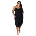 Lavish indulgent - ladies Plus Size Women's Clothing Summer Dress Fashion Casual Solid color Dresses - Easy To maintain - Durablity Assurance. 