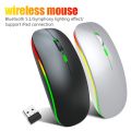 Rechargeable RGB Wireless Mouse Bluetooth 5.0 2.4 GHz Optical Wireless Mouse 1600DPI.