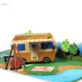 Camping Trip Camping Card 3D RV Card Gift Happy Birthday Card Creative Popup Card for Valentines Son Father. 