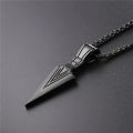 Black Pendant Arrow Design Necklace For Men Women Stainless Steel Chain Necklace.