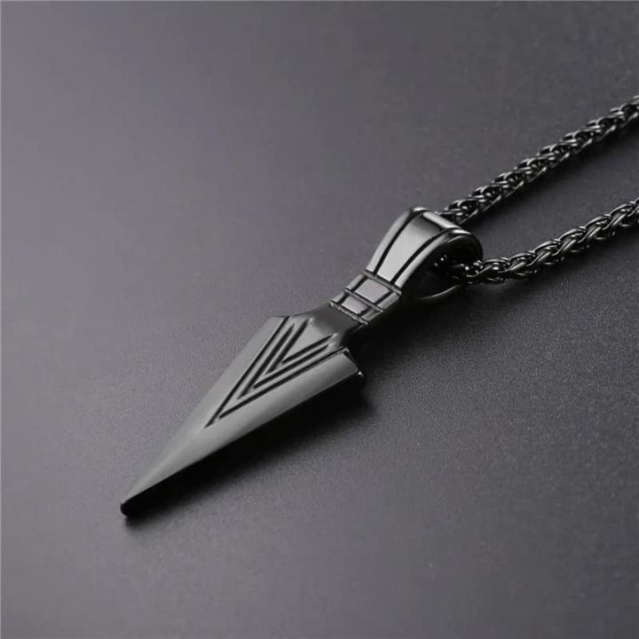 Black%20Pendant%20%20Arrow%20Design%20Necklace%20For%20Men%20Women%20Stainless%20Steel%20Chain%20Necklace%20-%20Image%203