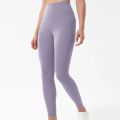 Solid color yoga pants with high waist pockets for women's fitness, running, quick drying, breathable women's yoga leggings. 