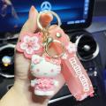 Cartoon Anime Hello Kitty Keychain Sanrio Pendant Kawaii Key Chain Car Keyring Mobile Phone Bag Hanging Jewelry Kids Gifts. 