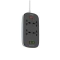 LDNIO SC4407 POWER STRIP 2 METER EXTENSION CORD WITH 4 POWER SOCKET UK/UERO/US 2500W AND 3 USB PORT + 1 QC3.0 USB PORT. 