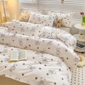 Home Textile Water Wash Four Piece Bedding Set, Summer and Winter Blanket, Large Sheet Bed Bed Sheets and Pillowcases Bed Set. 