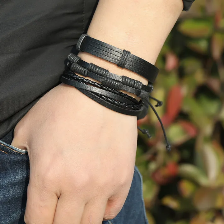 Men's%20Bracelets%20Set%205pcs%20Mixed%20Leather%20Wrap%20Bracelet%20Black%20Bangles%20Punk%20Male%20Rock%20Male%20Jewelry%20Accessory%20Small%20Gift%20-%20Image%208