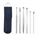 6pcs Stainless Steel Ear Pick Cleaner Ear wax Remover with Storage Box. 