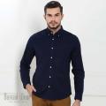 Trendy Dark Blue Long Sleeve Casual Shirt. 