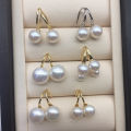 Internet celebrity Xiaohongshu recommends classic high heels, silver ear hooks, fashionable Korean version of strong light freshwater pearl earrings, earrings. 