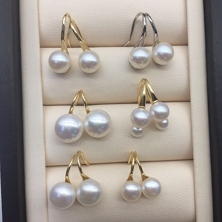 Internet celebrity Xiaohongshu recommends classic high heels, silver ear hooks, fashionable Korean version of strong light freshwater pearl earrings, earrings