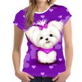 Fashion Lovely Dog 3D Print Women Ladies Girls T-Shirt Animal Harajuku Round Neck Short Sleeve Unisex Summer Tops Tees XXS-6XL. 