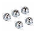 5Pcs Carbon Steel Swivel Ball Caster Wheel Car Robot Universal Eye Round Wheel for Machinery Trolleys Furniture Hardware. 