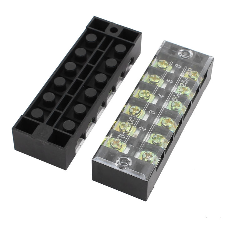 Terminal%20Block%20With%20Cover%20Connector%20TB-2506%20600V%2025A%206-Pole%20Double%20Row%20Screw%20Fixed%20Barrier%20Wire%20Crimp%206%20Position%20Panel%20Mount%20-%20Image%205