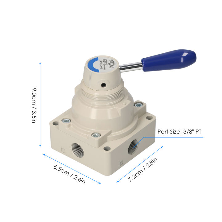 Rotary%20Lever%20Hand%20Valve%203/8''%20PT%20Air%20Flow%20Control%202%20Position%204%20Way%20Air%20Flow%20Control%20Pneumatic%20Air%20Hand%20Lever%20Valve%204HV310-10%20-%20Image%206