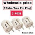 Universal 2 Pin Plug Electrical Power Cord Connector . pokka two pin pluge 3 pcs combo pack, Pokka tow pin plug.