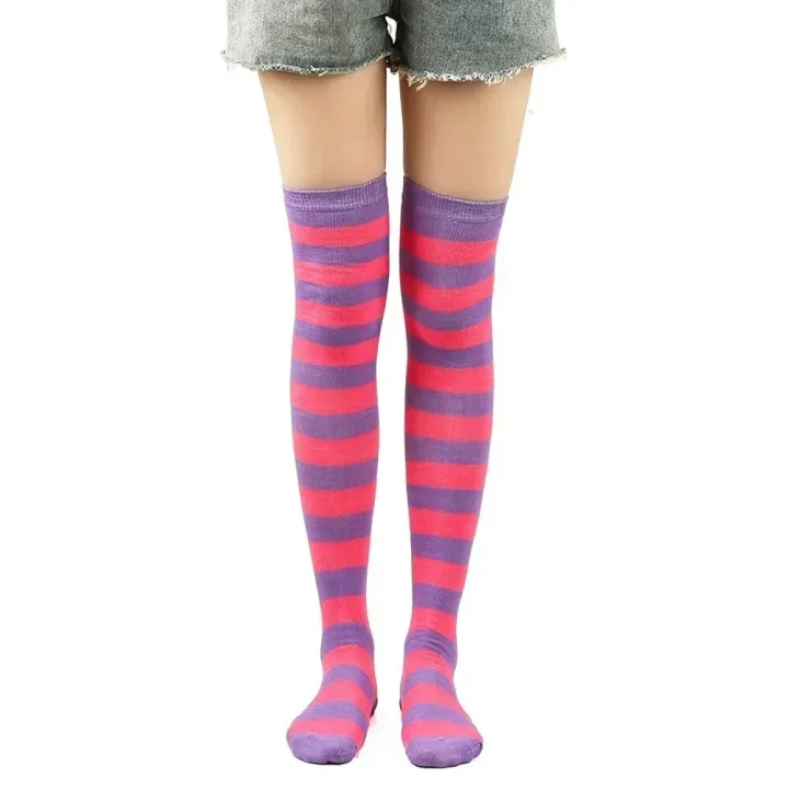 Trendy%20Women%20High%20Stockings%20Anime%20Stripe%20Socks%20Leg%20Warmth%20Over%20Knee%20Thigh%20Soft%20Dance%20Socks%20Ladies%20Preppy%20Cosplay%20Long%20Stocking%20-%20Image%205