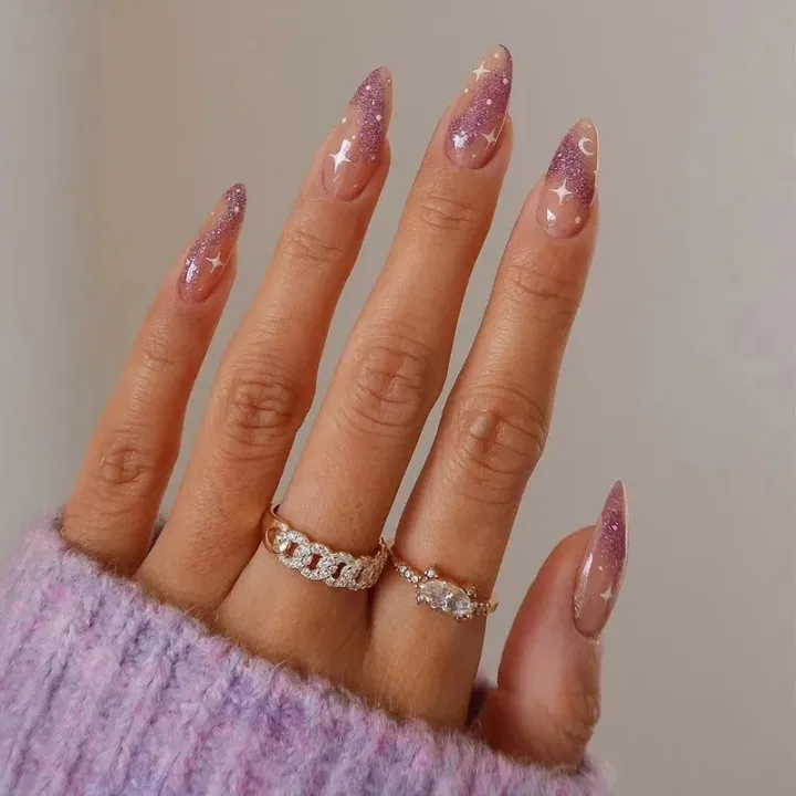 24pcs%20Black%203D%20Bow%20Almond%20Nails%20Tips%20Pearl%20Love%20Sequin%20Design%20False%20Nails%20Art%20Removable%20Waterproof%20Artificial%20Press%20on%20Nail%20-%20Image%207