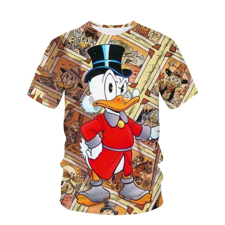 New Disney T-Shirts Donald Duck Cartoon Anime 3D Print Streetwear Men Women Fashion Oversized T Shirt Kids Boys Girls Tees Tops