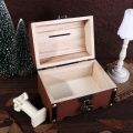 Props Box Retro Wooden Savings  Rectangle Chinese Style Money  with Password Lock Metal Handle Password Lock Money Box Secret Room Escape. 